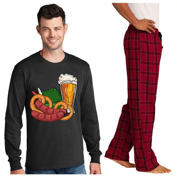 Oktoberfest Beer Food Festive Long Sleeve Pajama Set