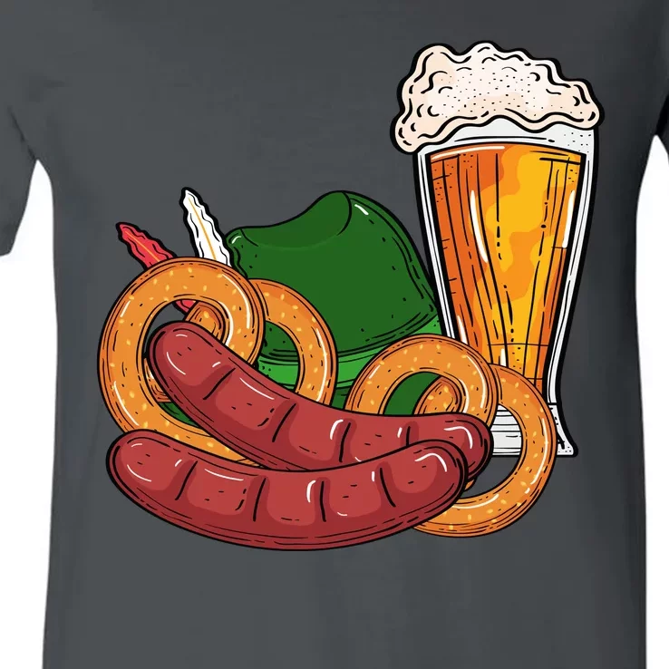 Oktoberfest Beer Food Festive V-Neck T-Shirt