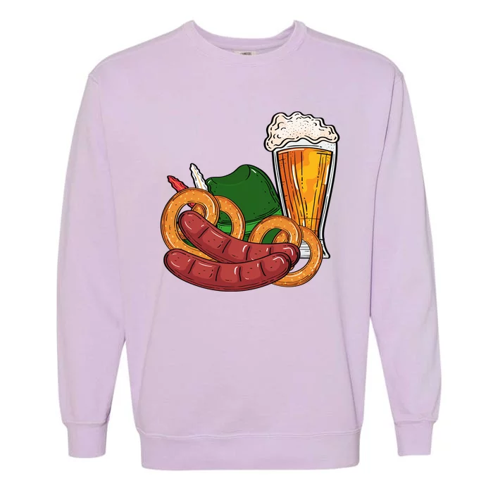 Oktoberfest Beer Food Festive Garment-Dyed Sweatshirt