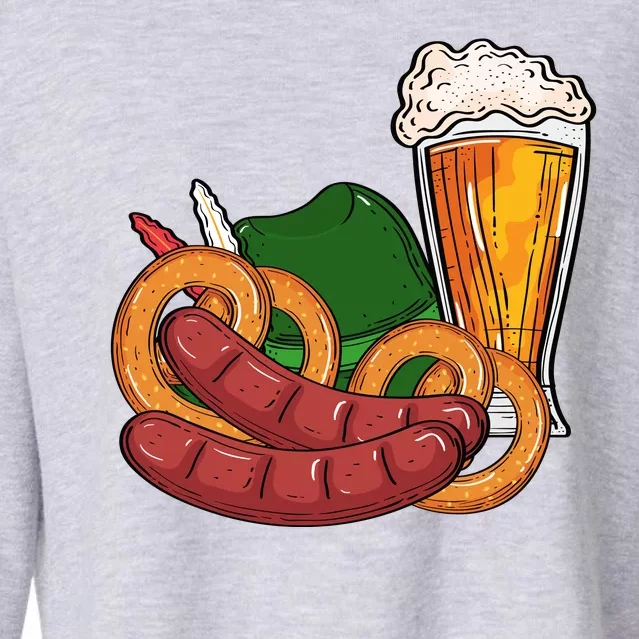 Oktoberfest Beer Food Festive Cropped Pullover Crew