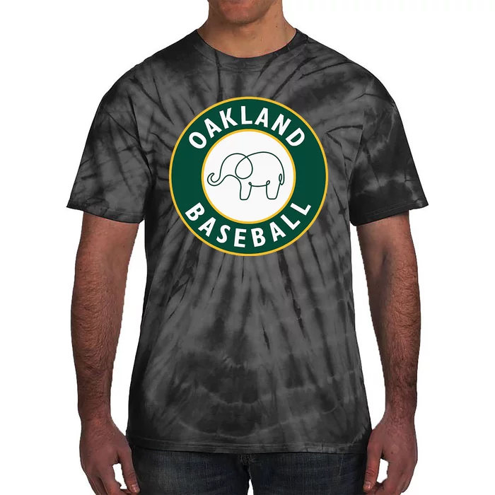 Oakland Baseball Fan Elephant Gift Tie-Dye T-Shirt