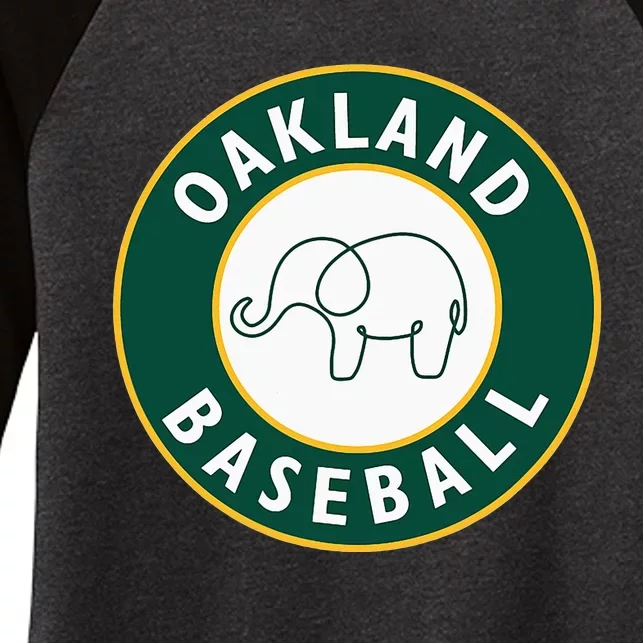 Oakland Baseball Fan Elephant Gift Women's Tri-Blend 3/4-Sleeve Raglan Shirt