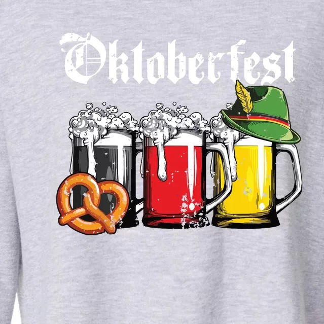 Oktoberfest Beer German Flag Drinking Mug Cropped Pullover Crew