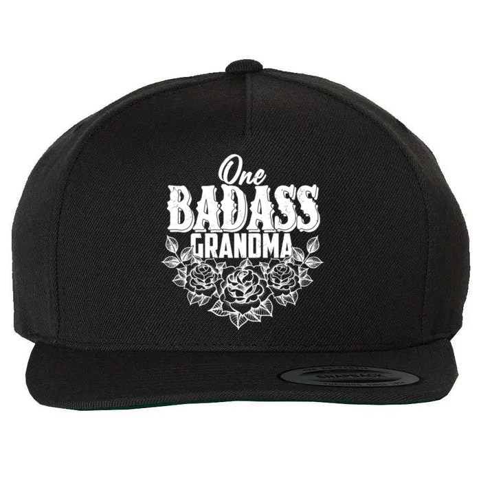 One Badass Grandma Wool Snapback Cap