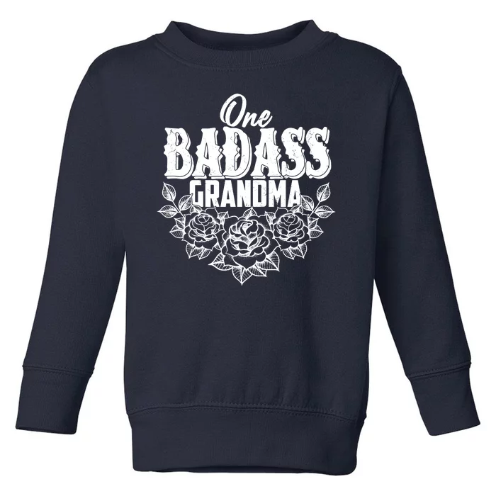 One Badass Grandma Toddler Sweatshirt