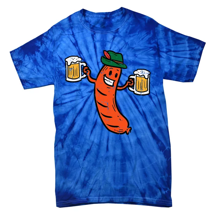 Oktoberfest Bratwurst German Sausage Costume Tie-Dye T-Shirt