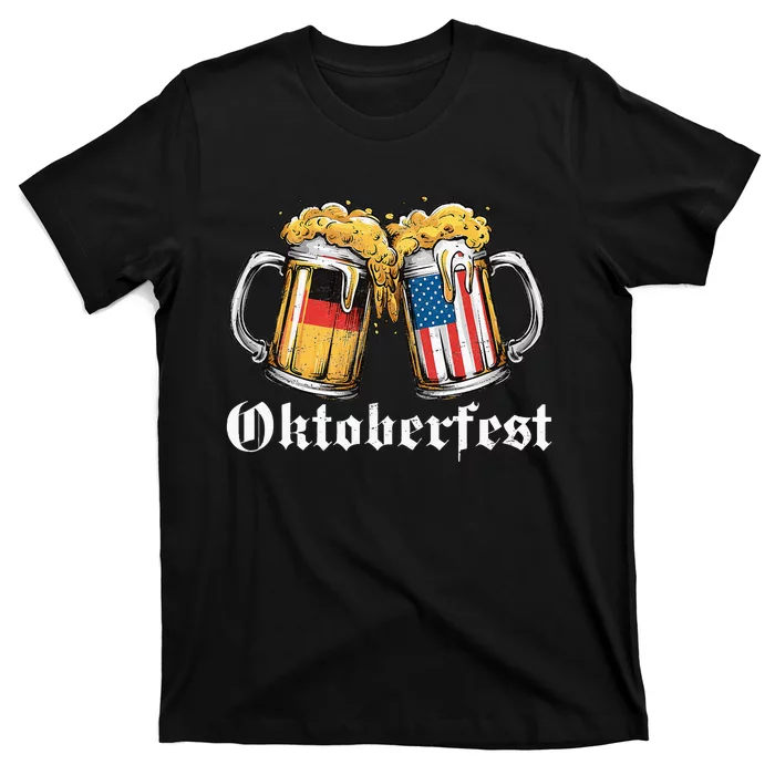 Oktoberfest Beer German American Flag T-Shirt