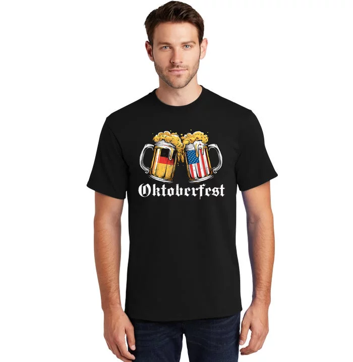 Oktoberfest Beer German American Flag Tall T-Shirt