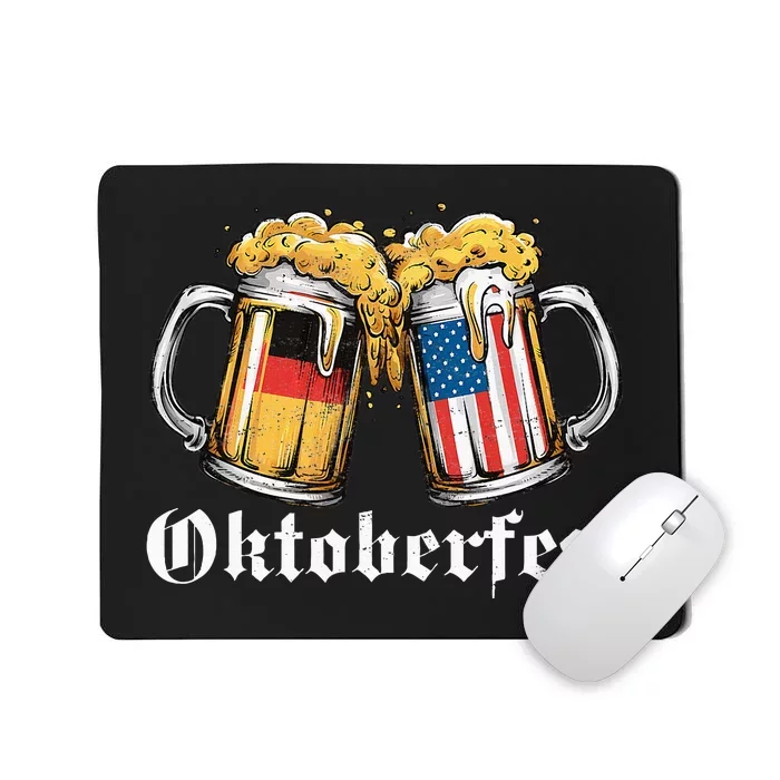 Oktoberfest Beer German American Flag Mousepad