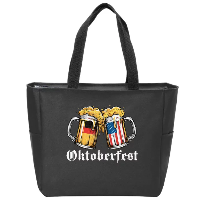 Oktoberfest Beer German American Flag Zip Tote Bag