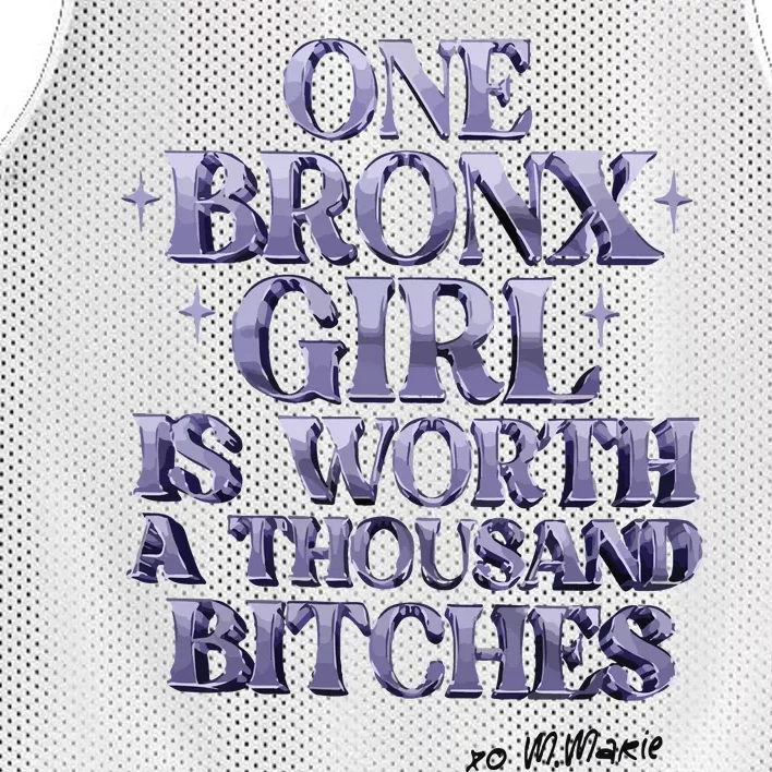 One Bronx Girl Is Worth A Thousand Bitches Mesh Reversible Basketball Jersey Tank