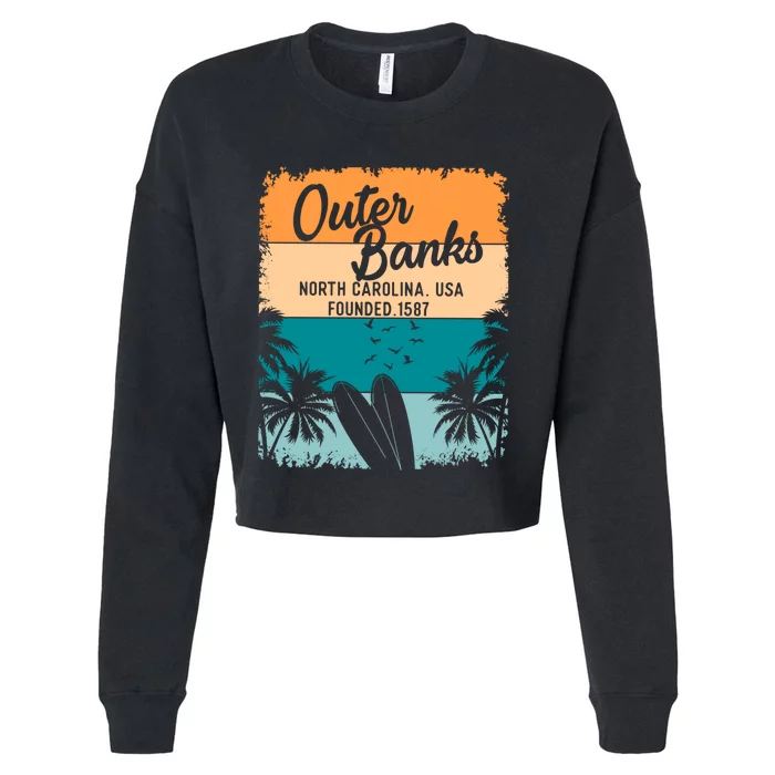 Outer Banks Gift Men Women Kids Obx North Carolina Nc Gift Cropped Pullover Crew