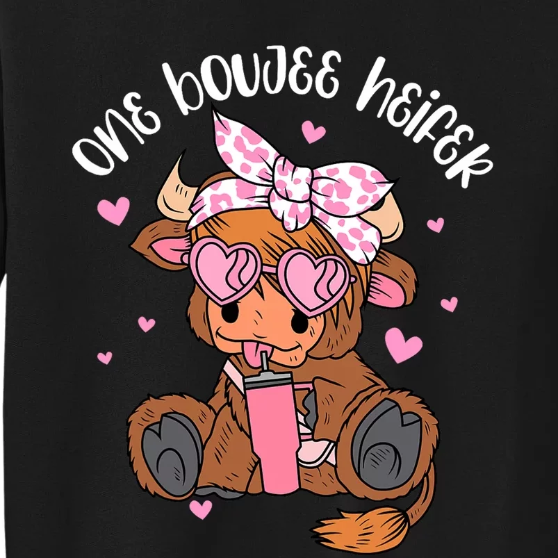 One Boujee Heifer Highland Cow Tumbler ValentineS Day Tall Sweatshirt