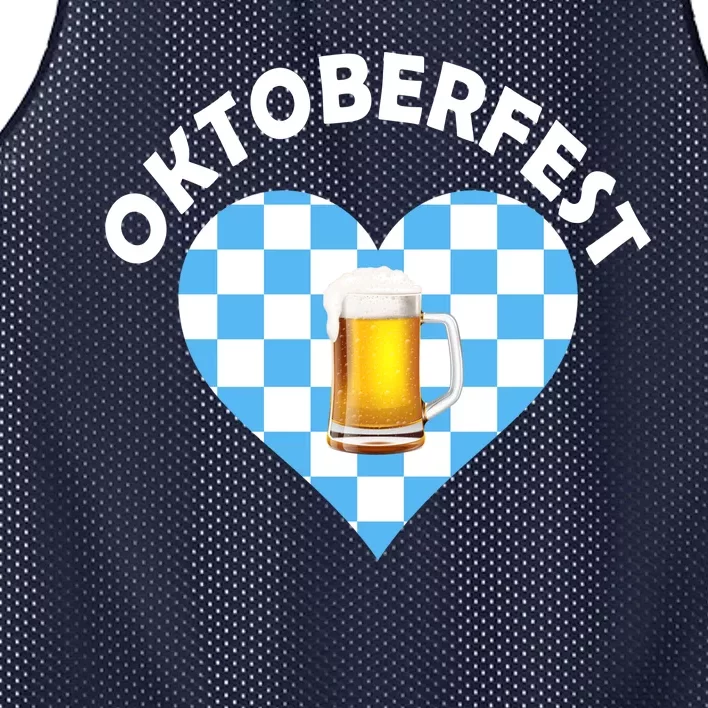 Oktoberfest Beer Heart Mesh Reversible Basketball Jersey Tank