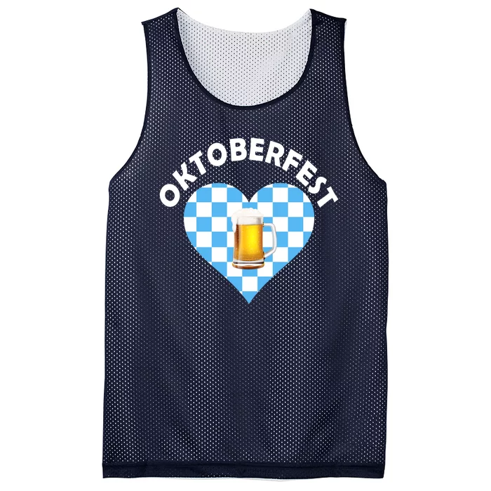 Oktoberfest Beer Heart Mesh Reversible Basketball Jersey Tank