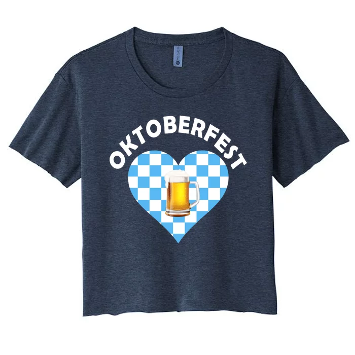 Oktoberfest Beer Heart Women's Crop Top Tee