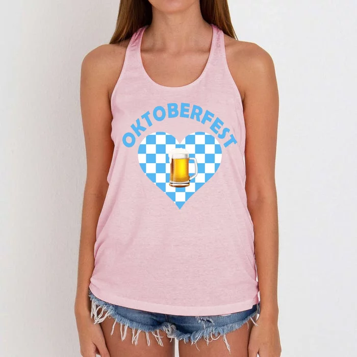 Oktoberfest Beer Heart Women's Knotted Racerback Tank