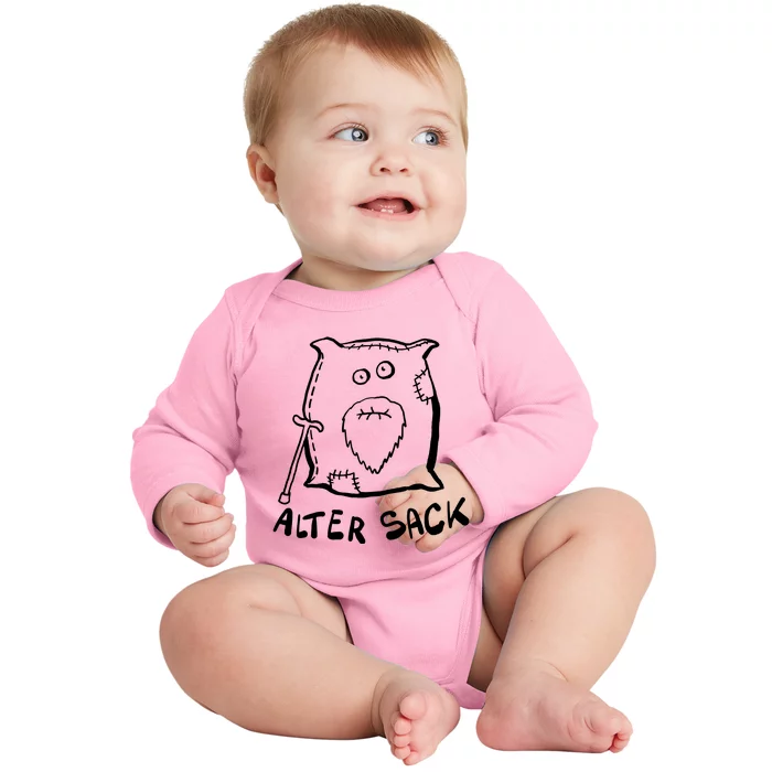 Old Bag Humor Joke Cheeky Baby Long Sleeve Bodysuit