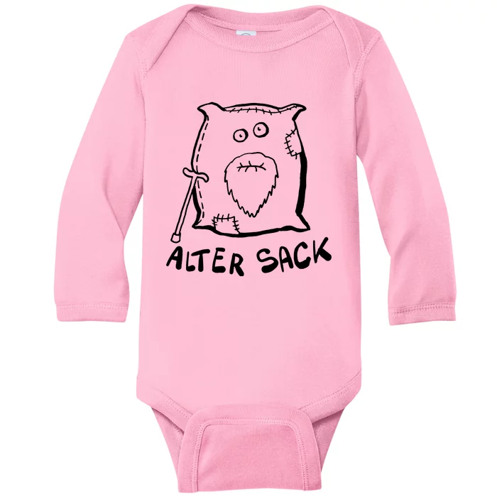 Old Bag Humor Joke Cheeky Baby Long Sleeve Bodysuit