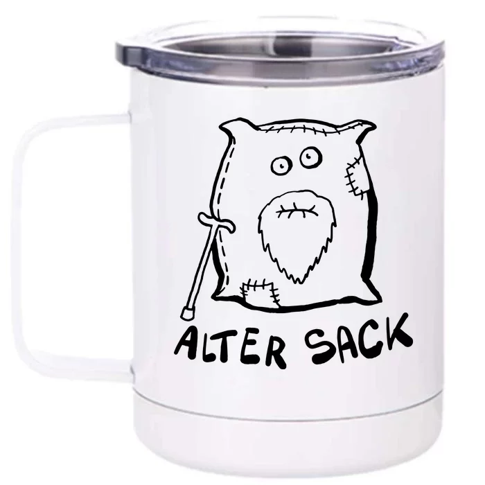 Old Bag Humor Joke Cheeky Front & Back 12oz Stainless Steel Tumbler Cup