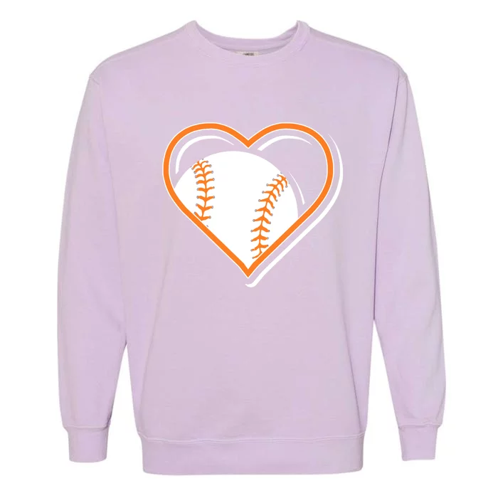 Orange Baseball Heart For Baseball Lovers Gift Garment-Dyed Sweatshirt