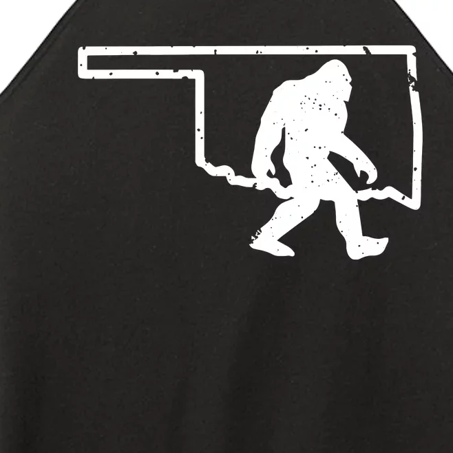 Oklahoma Bigfoot Hunter Sasquatch Yeti State Pride Funny Women’s Perfect Tri Rocker Tank