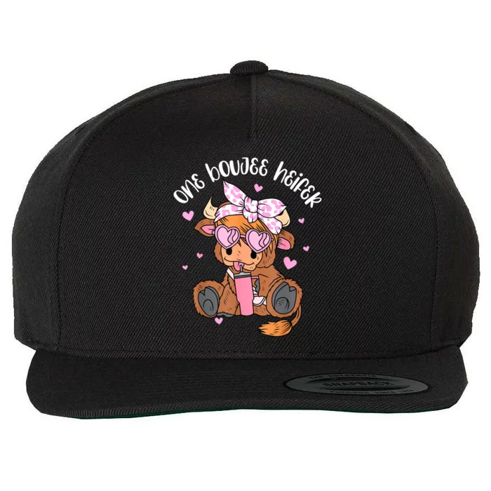 One Boujee Heifer Highland Cow Tumbler Happy ValentineS Day Wool Snapback Cap