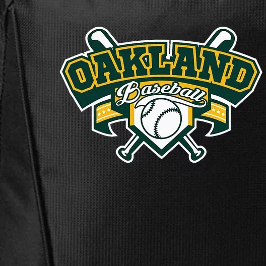 Oakland Baseball Home Plate & Bat Script Gameday Fan City Backpack