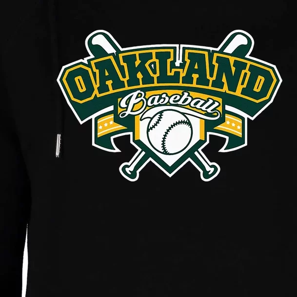 Oakland Baseball Home Plate & Bat Script Gameday Fan Womens Funnel Neck Pullover Hood