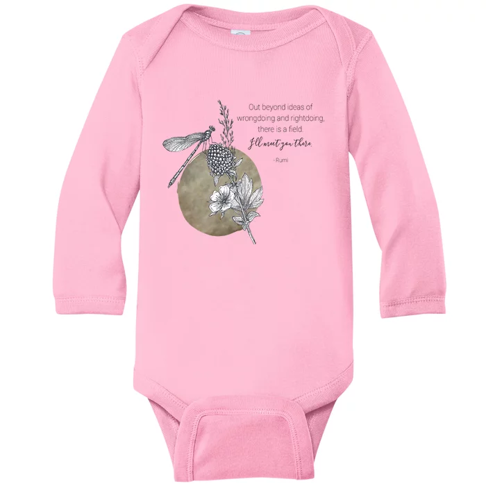 Out Beyond Ideas Rumi Poetry Quotes Baby Long Sleeve Bodysuit