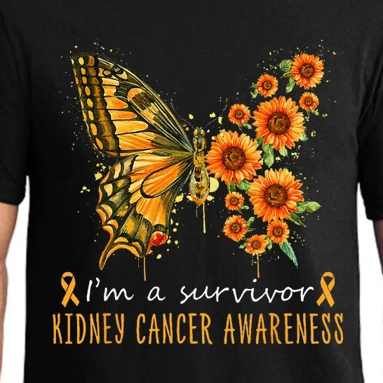 Orange Butterfly Im A Survivor Kidney Cancer Awareness Pajama Set