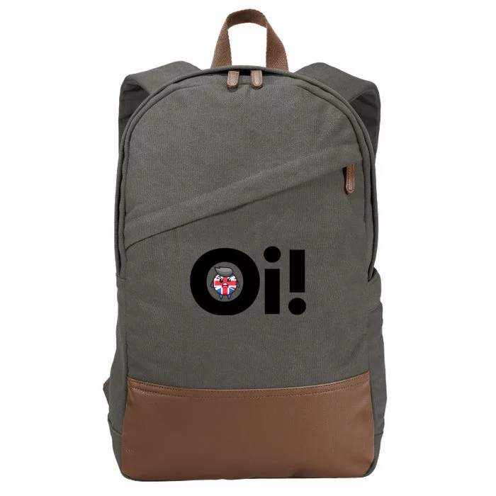 Oi! Black Letters Cotton Canvas Backpack