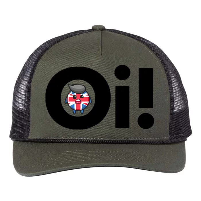 Oi! Black Letters Retro Rope Trucker Hat Cap