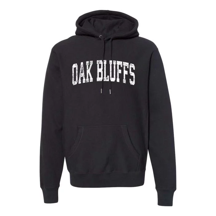 Oak Bluffs Massachusetts Ma Vintage Athletic Sports Design Premium Hoodie