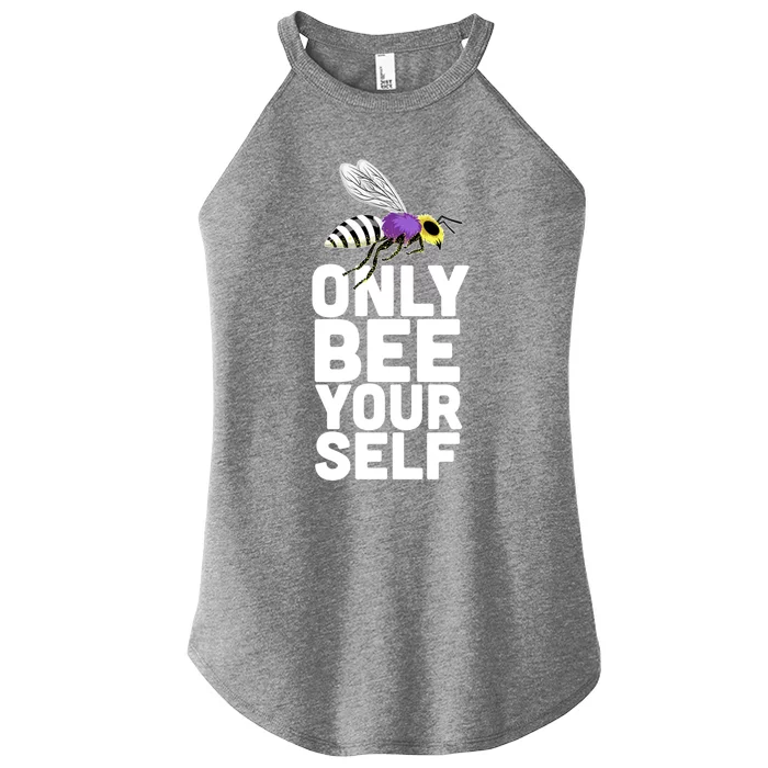 Only Beeyours Meaningful Gift Non Binary Nonbinary Bee Proud Gift Women’s Perfect Tri Rocker Tank