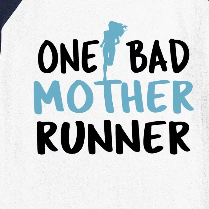 One Bad Mother Runner Mothers Day Marathon 5k Baseball Sleeve Shirt