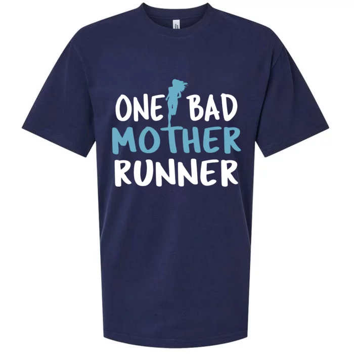 One Bad Mother Runner Mothers Day Marathon 5k Sueded Cloud Jersey T-Shirt