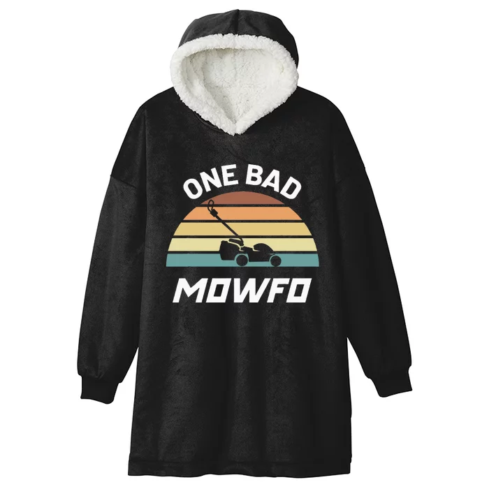 One Bad Mowfo Funny Lawn Care Mowing Gardener FatherS Day Hooded Wearable Blanket