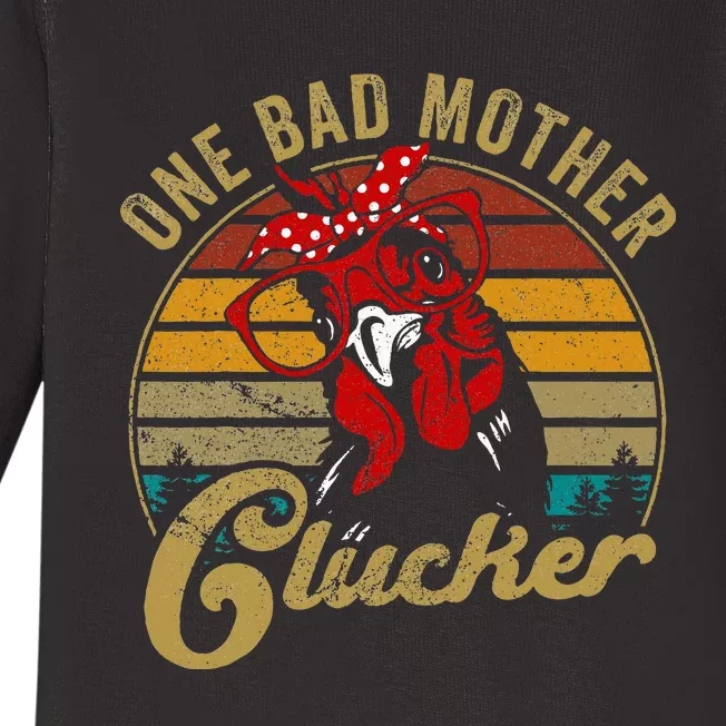 One Bad Mother Clucker Chicken Mom Mother Day Gift Women Baby Long Sleeve Bodysuit