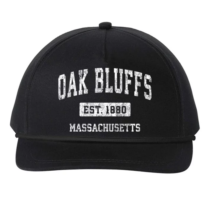 Oak Bluffs Massachusetts Ma Vintage Sports Established Snapback Five-Panel Rope Hat