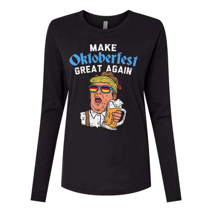 Oktoberfest Beer Mug Gift Funny Trump Make It Great Again Womens Cotton Relaxed Long Sleeve T-Shirt