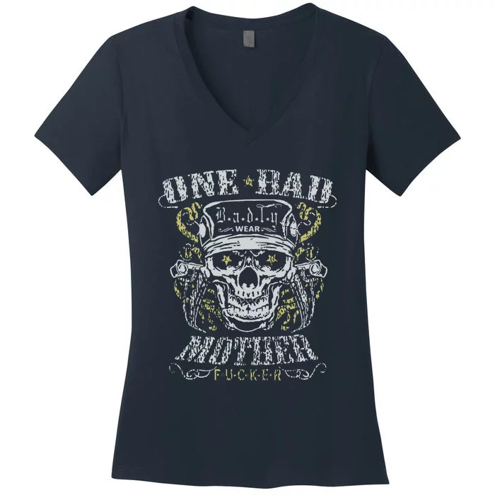 ONE BAD MOTHER FUCKER Women's V-Neck T-Shirt