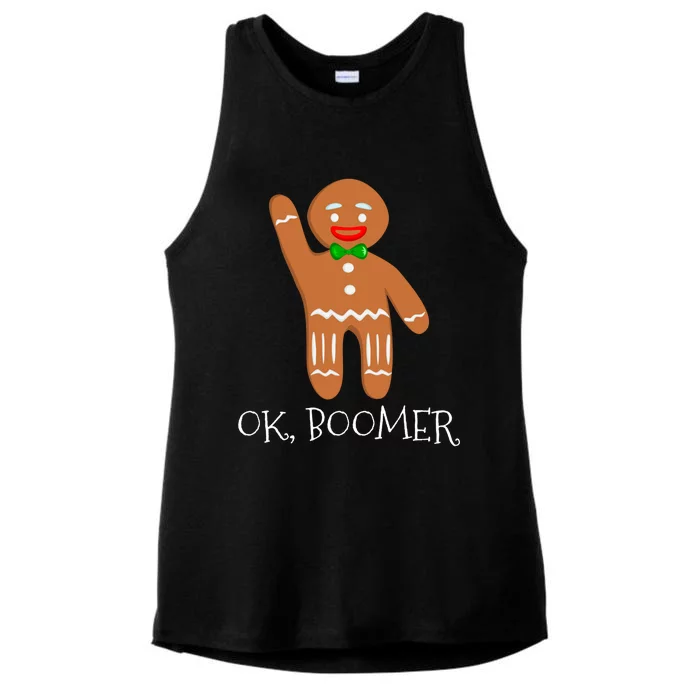 Ok Boomer Meme Millennials Gen Z Funny Xmas Gingerbread Gift Ladies Tri-Blend Wicking Tank