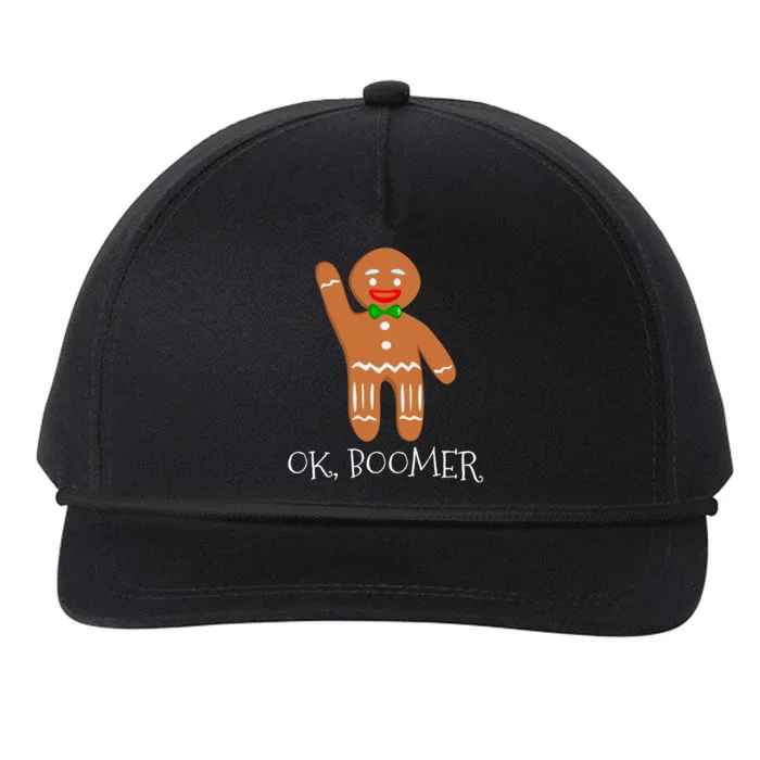 Ok Boomer Meme Millennials Gen Z Funny Xmas Gingerbread Gift Snapback Five-Panel Rope Hat