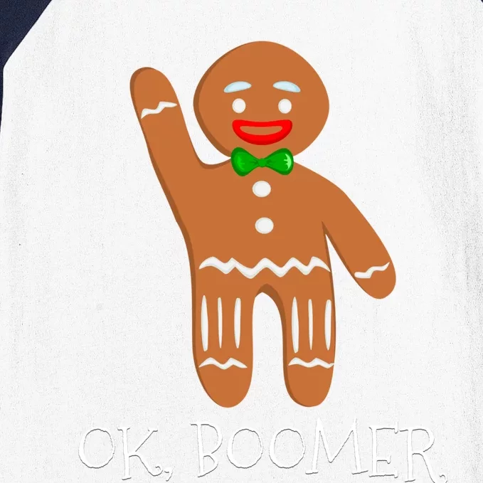 Ok Boomer Meme Millennials Gen Z Funny Xmas Gingerbread Gift Baseball Sleeve Shirt