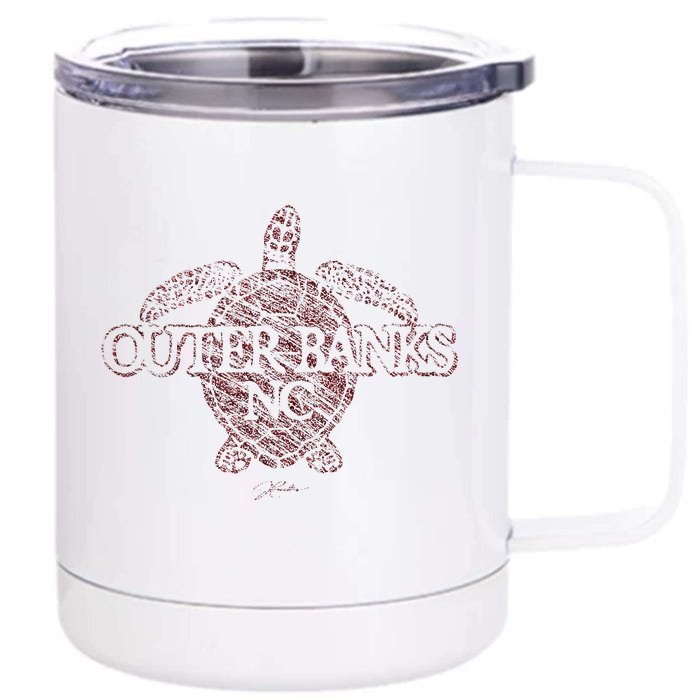 Outer B.A.N.K.S Nc Sea Turtle Front & Back 12oz Stainless Steel Tumbler Cup