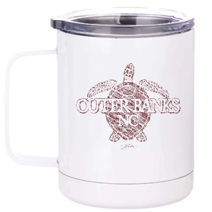 Outer B.A.N.K.S Nc Sea Turtle Front & Back 12oz Stainless Steel Tumbler Cup