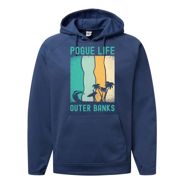 Outer Banks North Carolina NC Beach Performance Fleece Hoodie