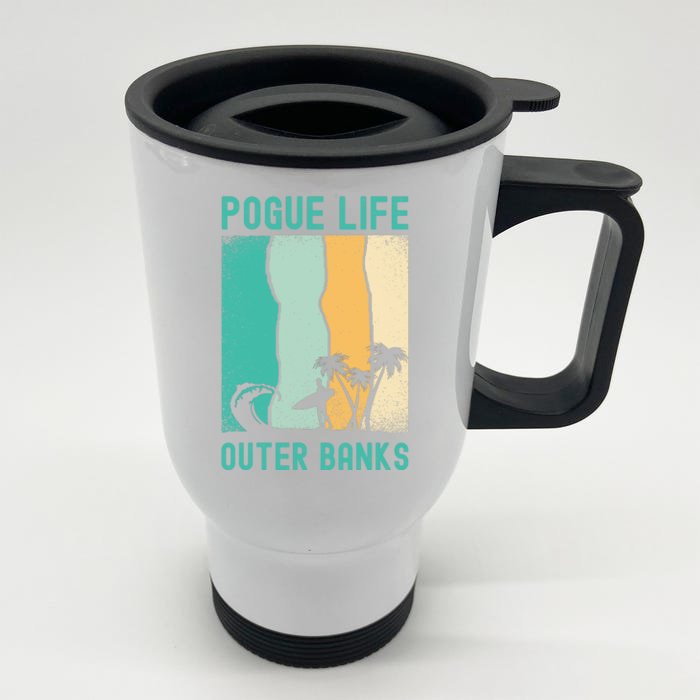 Outer Banks North Carolina NC Beach Front & Back Stainless Steel Travel Mug