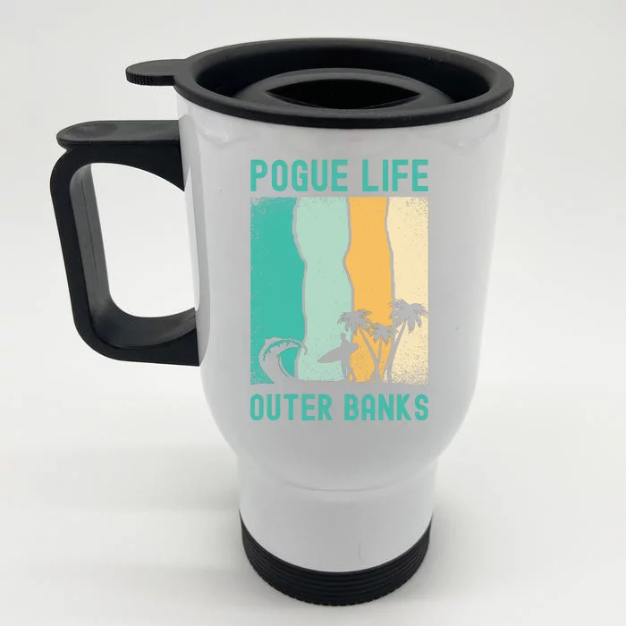 Outer Banks North Carolina NC Beach Front & Back Stainless Steel Travel Mug